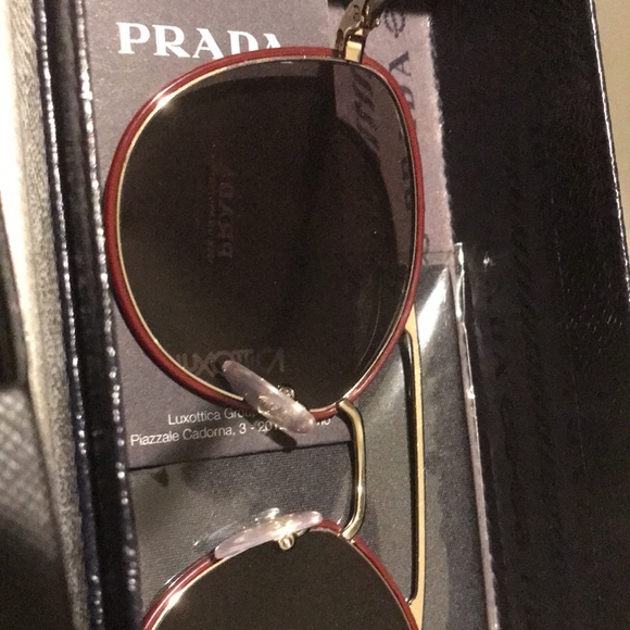 PRADA SPR 63T VIY-6X1 GOLD SUNGLASSES SPR63T 55-19 - Picture 5 of 8